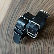 Украшения handmade. Livemaster - original item Leather Watchband for NATO ZULU (NATO strap) black. Handmade.