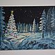 Order Picture miniature Christmas tree, Festive night, 20h15, oil. Valeria. Livemaster. . Pictures Фото №3