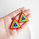 Order Rainbow Triangular Beaded Earrings. Handmade by Svetlana Sin. Livemaster. . Earrings Фото №3