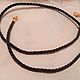 Order Cord 2 mm silk grey (graphite) with lock, 14K gold plated. marusjy. Livemaster. . Chokers Фото №3