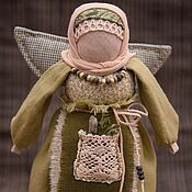 Народная кукла Ведучка (бежевый, коричневый, голубой, серый)