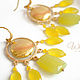 Chalcedony parrotum earrings, green and yellow, gilt. Earrings. White Book. Online shopping on My Livemaster.  Фото №2