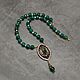 Emerald Necklace with chalcedony agate pendant. Necklace. naturalkavni. My Livemaster. Фото №5