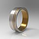 Titanium ring with yellow stripes. Rings. asgdesign. My Livemaster. Фото №5