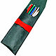Кожаный пенал для ручек, карандашей. Зелено-красный. Пеналы. Кожатерия / Leather Terra. Интернет-магазин Ярмарка Мастеров.  Фото №2
