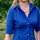 Dress - shirt with a long skirt in 'Blue bird '. Dresses. Lana Kmekich (lanakmekich). My Livemaster. Фото №6