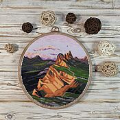 Картины и панно handmade. Livemaster - original item Cross-stitch Mountain Range. Handmade.