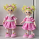 Foamiran doll in pink, Dolls, Engels,  Фото №1