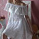 Boho dress with lace summer white. Lace. batiste. Boho. Lace. Dresses. Olgalevas. Online shopping on My Livemaster.  Фото №2