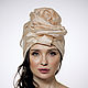 Creme brulee silk organza turban with a bead Pearl. Caps. TURBAN SVS. Online shopping on My Livemaster.  Фото №2