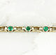 2.60tcw Emerald Round Bracelet, Two-Toned Emerald Bracelet, 14K Bezel, Bead bracelet, West Palm Beach,  Фото №1