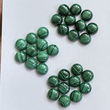Материалы для творчества ручной работы. Ярмарка Мастеров - ручная работа 791 Лот малахит кабошон 8мм. Handmade.