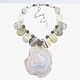 Necklace 'Mystery of snowy peaks' large GRAY AGATE beads. Necklace. Dorida's Gems (Dorida-s-gems). My Livemaster. Фото №6