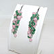 Earrings clusters of agate stones pink and green. Earrings. krasota-prirody. My Livemaster. Фото №4