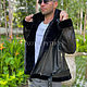 Python and lamb leather jacket with fur. Mens outerwear. exotiqpython. My Livemaster. Фото №4