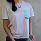 Loose white cotton t-shirt with stylish pocket. T-shirts. ThePocket. Online shopping on My Livemaster.  Фото №2