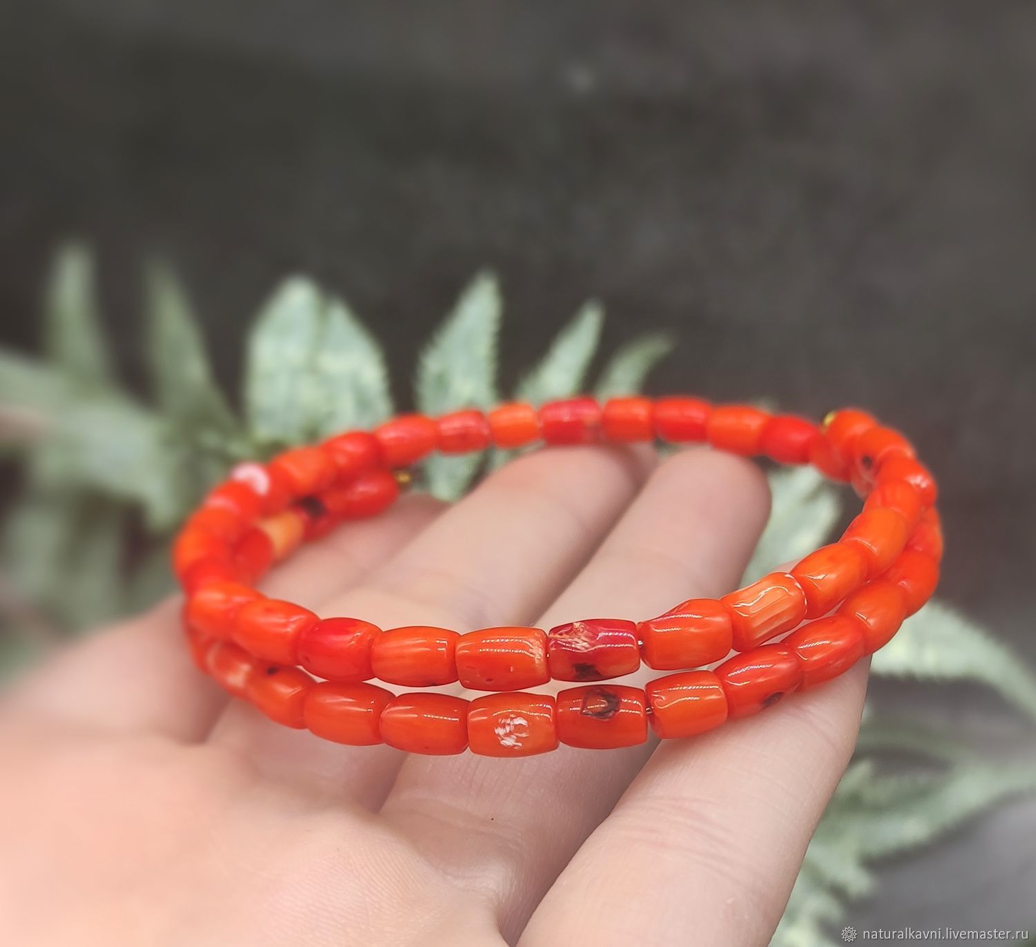 Natural red Coral Bracelet, Bead bracelet, Moscow,  Фото №1