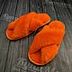 Slippers from Australian Mouton 'Chanel' (Orange), Slippers, Nalchik,  Фото №1