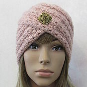 Аксессуары handmade. Livemaster - original item Knitted turban, half-wool in powdery color.. Handmade.