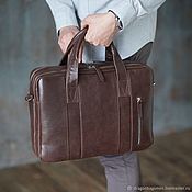 Сумки и аксессуары handmade. Livemaster - original item Men`s business bag with a compartment for a laptop and A4 