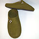 Mens felted Slippers 'Juicy olive'. Slippers. Julia Vilkova. Online shopping on My Livemaster.  Фото №2