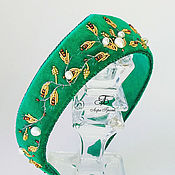 Украшения handmade. Livemaster - original item Headbands with embroidery velvet Patterned. Handmade.