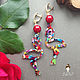 Stylish unusual earrings 'Flamingo' bright, Earrings, St. Petersburg,  Фото №1