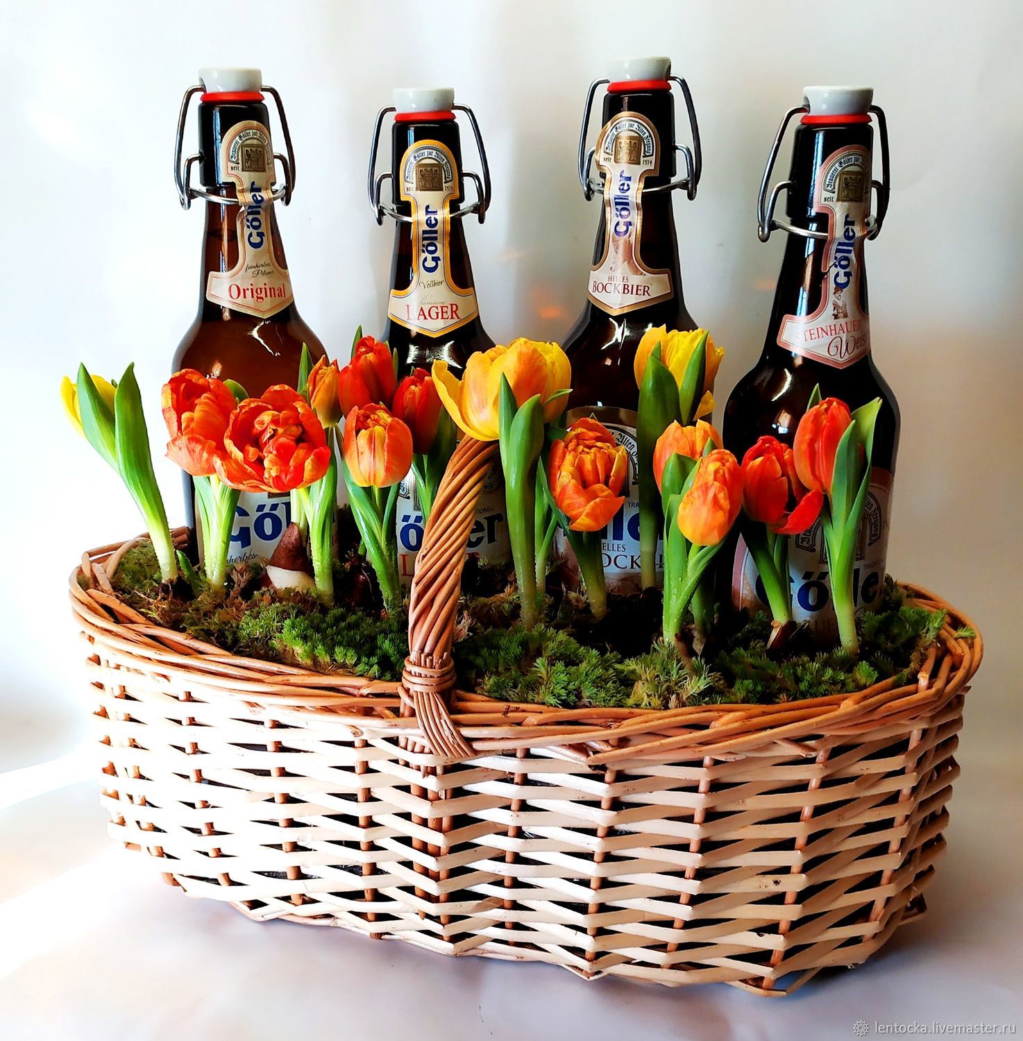 Корзина "Фанфан-тюльпан" Подарок для мужчины.Флористика купить в ...