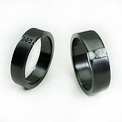 Украшения handmade. Livemaster - original item Black rings, marble inserts and sapphires. Handmade.