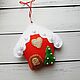Christmas tree toy made of felt in the shape of a house. Christmas decorations. Natka-chudinka. Online shopping on My Livemaster.  Фото №2