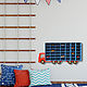 Полка парковка под 42 машинки 80*40*7 см Грузовик красно-синий, Мебель для детской, Сочи,  Фото №1