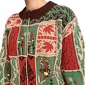Одежда handmade. Livemaster - original item Women`s September cardigan, patchwork, hand embroidery, merino wool. Handmade.