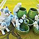 Винтаж: Старинный набор для соли и перца Chatons Франция. Статуэтки винтажные. Антиквариат и винтаж из Франции. Ярмарка Мастеров.  Фото №6