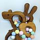Teething toy with wooden beads silicone Rabbit. Stuffed Toys. Shop Grizunok teether. My Livemaster. Фото №4