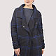 Demi-season black coat with a blue check, insulated, Coats, Moscow,  Фото №1