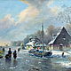 Картина маслом  Голландский  пейзаж Зима, Картины, Тольятти,  Фото №1