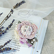 Украшения handmade. Livemaster - original item Boho brooch with pearls Flowers of Paris. Handmade.