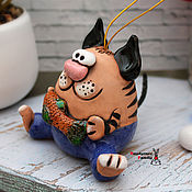 Сувениры и подарки handmade. Livemaster - original item Cat barich, ceramic bell. Handmade.