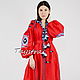 Vyshyvanka Red Maxi Dress Boho style Vita Kin, Dresses, Sevastopol,  Фото №1