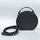 Black round genuine leather bag with reptile trim. Classic Bag. MiTonA. My Livemaster. Фото №5