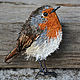 Textile brooch with embroidery Bird Robin. Brooches. Heat hands (TeplOlino). Online shopping on My Livemaster.  Фото №2