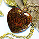 Golden Unicorns – heart pendant with painting, Pendant, Moscow,  Фото №1