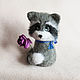 Cute Raccoon toy made of wool. Felted Toy. handmade toys by Mari (handmademari). My Livemaster. Фото №4