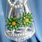 Украшения handmade. Livemaster - original item Earrings green flowers. Handmade.