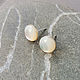 Earring studs ear studs set mother of pearl silver, Earrings, Voronezh,  Фото №1