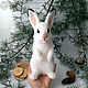 Run-around Bunny / wool Bunny / hare interior toy. Felted Toy. Woolen Zoo. My Livemaster. Фото №4