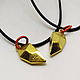 Order Golden Heart pendant made of two halves. Selberiya shop. Livemaster. . Pendants Фото №3