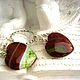 Asymmetric heart earrings made of two-tone agate with druze. Earrings. AfricaForever. My Livemaster. Фото №4