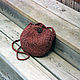 Bag of raffia dark Chocolate round braided. Classic Bag. wool_sock Julia. Online shopping on My Livemaster.  Фото №2