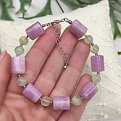 Украшения handmade. Livemaster - original item Natural Lavender Amethyst and Prehnite Bracelet. Handmade.